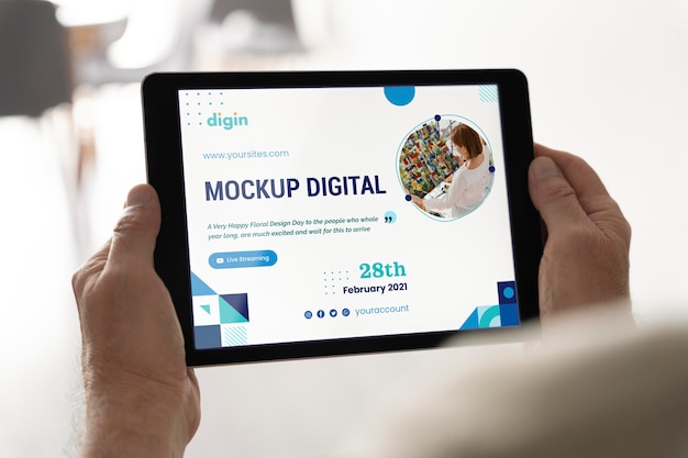 digital seniors concept with device mockup