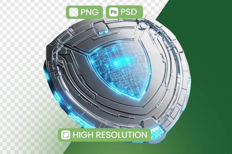 PSD digital shield protects data securely with futuristic technology and innovation