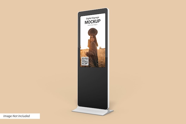 Digital signage mockup design isolated