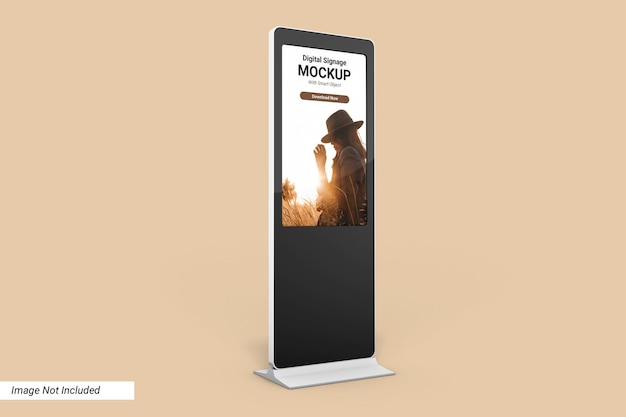 Digital signage mockup design isolated