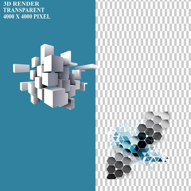 Digital squares 3d background shaped wallpaper