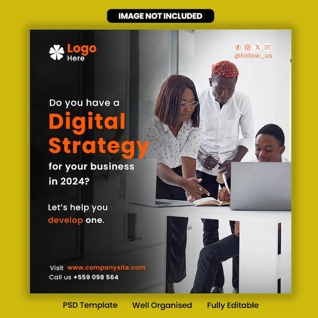 Digital strategy for business flyer template