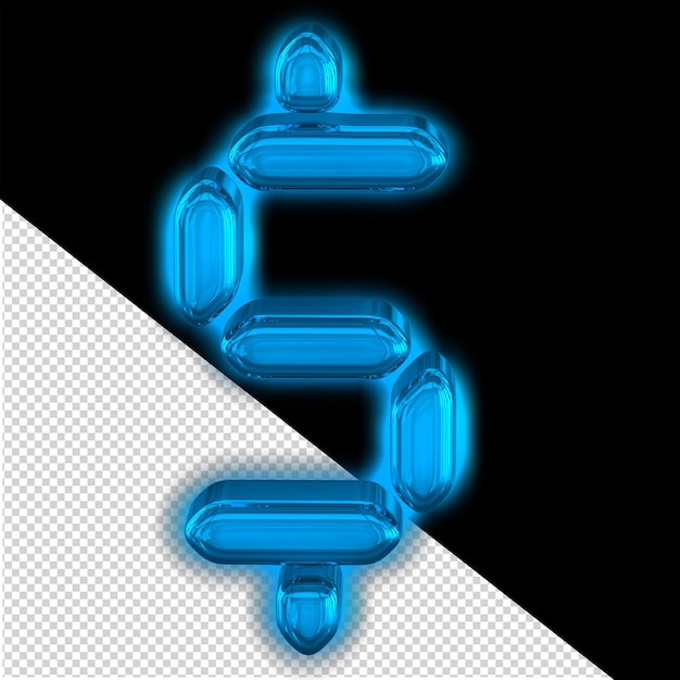 Digital symbol 3d with glow