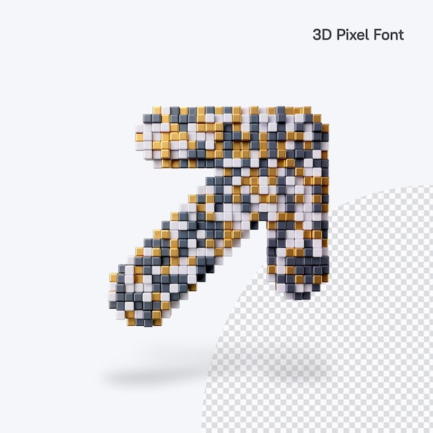 digital symbol arrow right top of alphabet pixel font