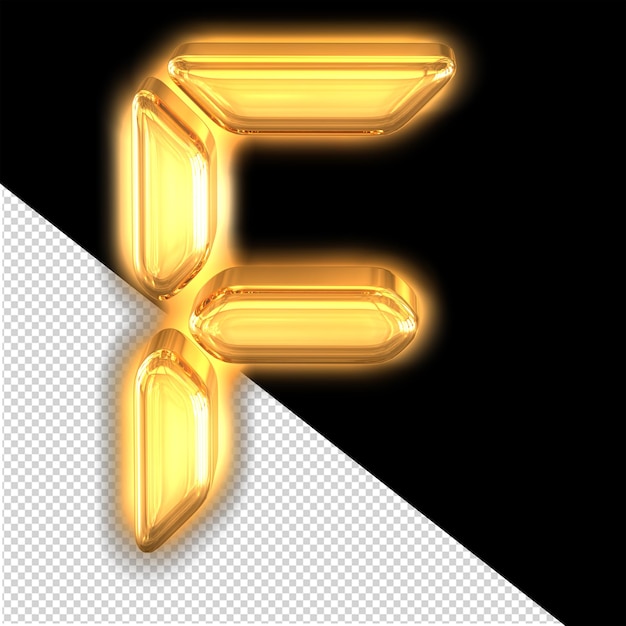 Digital symbol with glow letter f