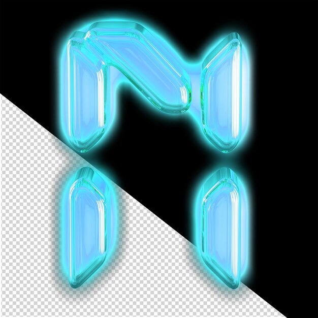 Digital symbol with glow letter n