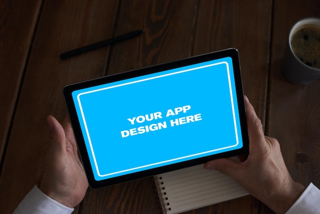 PSD mockup di tablet digitale