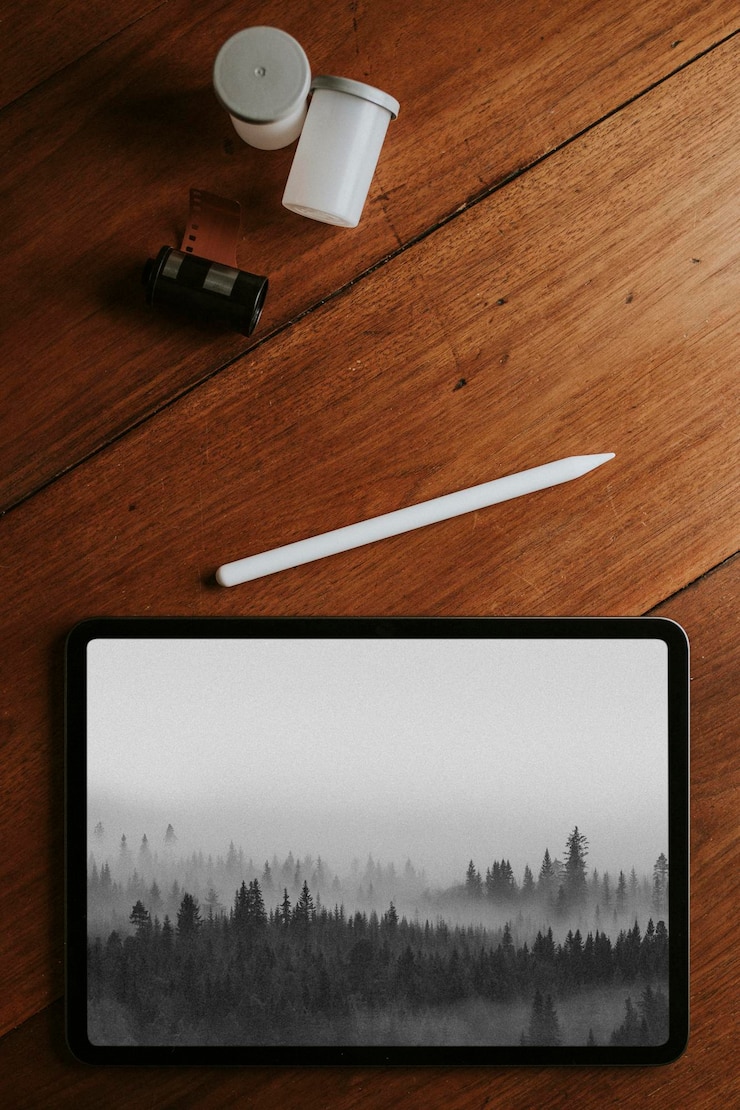 PSD digital tablet wallpaper screen mockup psd