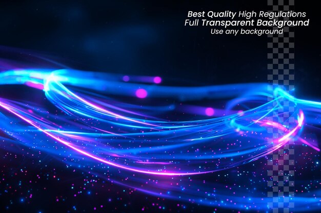 PSD digital tapestry abstract fiber optic data in vibrant hues on transparent background