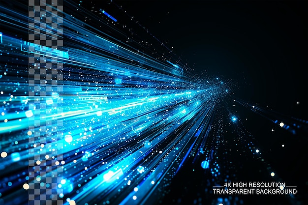 PSD Цифровая технология абстрактная синяя коммуникационная технология на прозрачном фоне