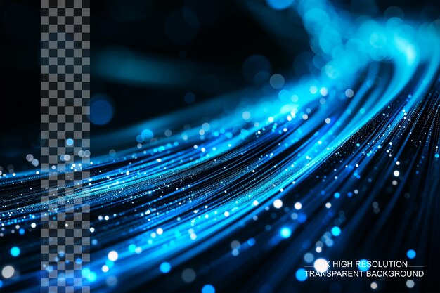 PSD digital tech abstract blue communication tech on a transparent background