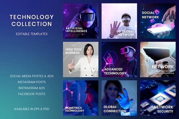 PSD デジタル技術バナーテンプレートpsdセット