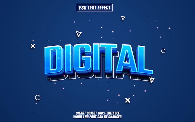 digital text effect font editable typography 3d text
