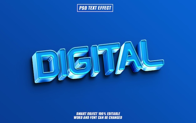 digital text effect font editable typography 3d text