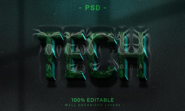 A digital text that says psd tech