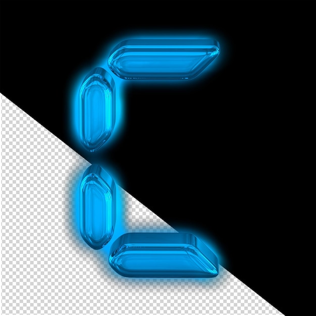 グロー文字 c のデジタル テキスト