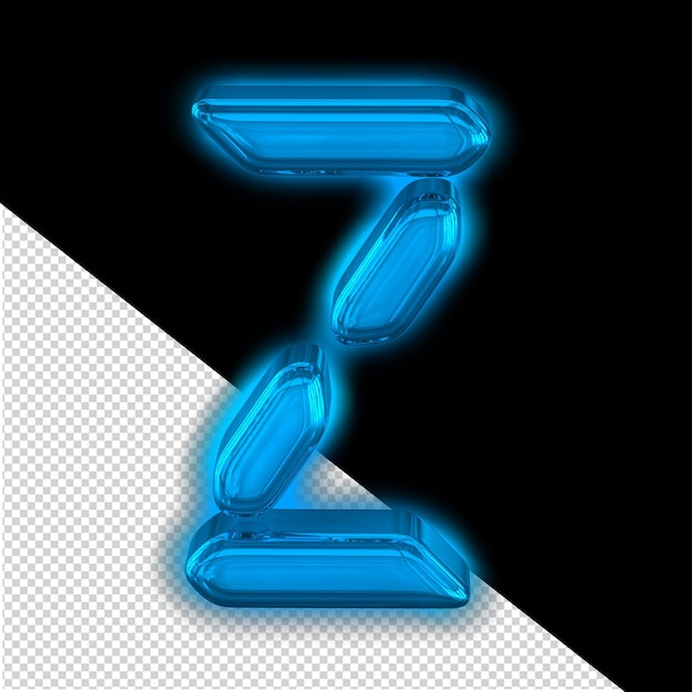 Digital text with glow letter z