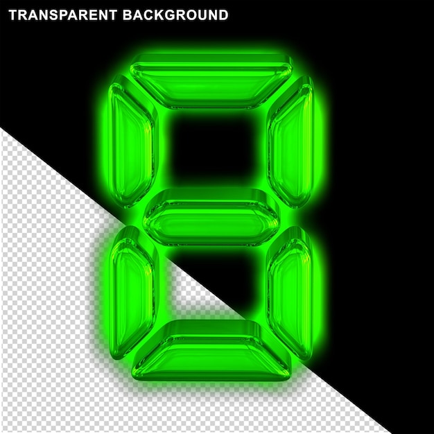 グロー番号 8 のデジタル テキスト