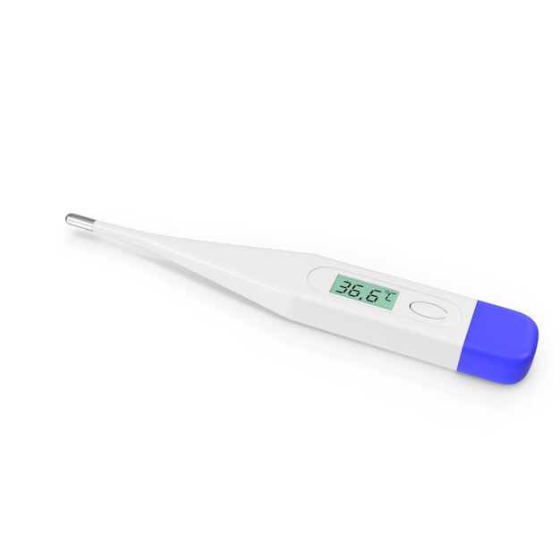 digital thermometer measuring body temperature