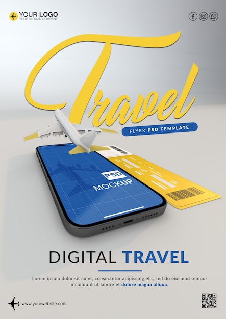 PSD digital travel flyer template