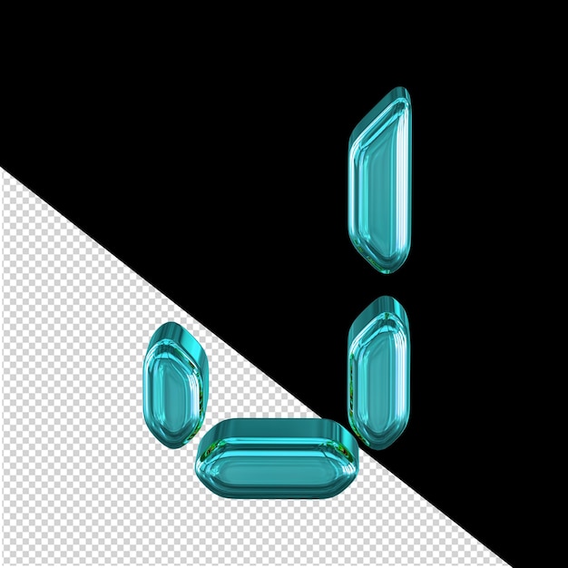 Digital turquoise 3d symbol letter j