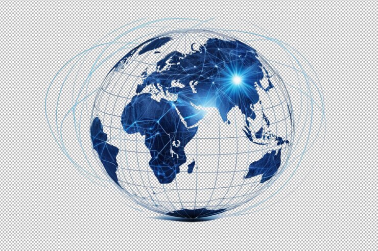 PSD digital world globe future vision