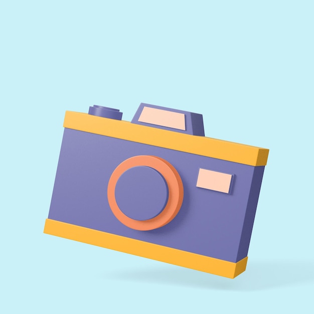 Digitale camera pictogram geïsoleerd 3d render illustratie