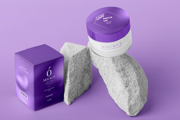 PSD digitale lavendel cosmetische verpakking mock-up