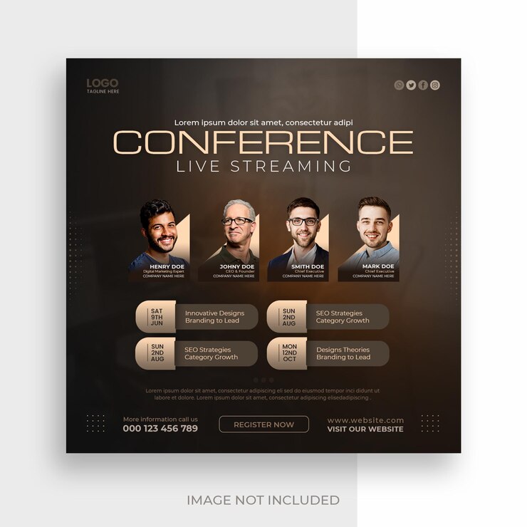 PSD digitale live webinar en corporate social media post sjabloon.