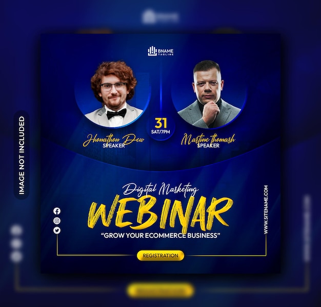 Digitale marketing business webinar social media instagram-berichtsjabloon