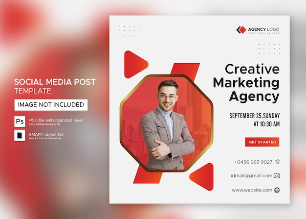 Digitale marketing business webinar social media post premium psd