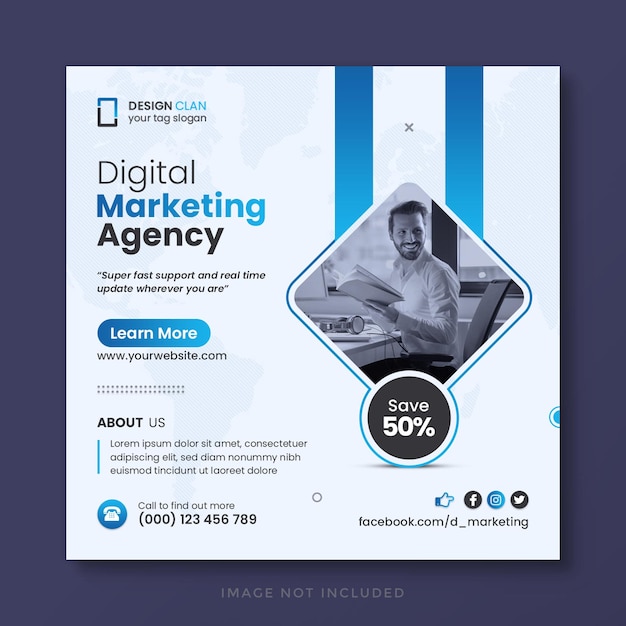 PSD digitale marketing corporate social media post en web banner sjabloon