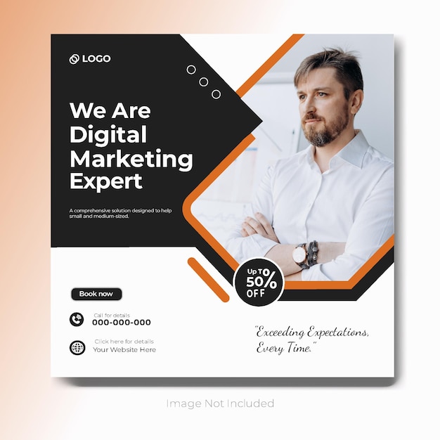 Digitale marketing en zakelijke dienstverlening sociale media post banner sjabloon ontwerp