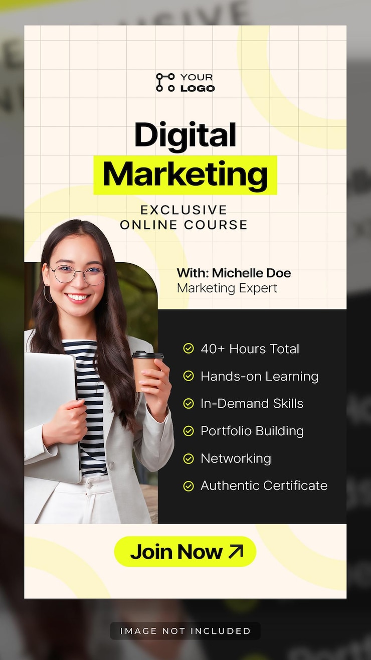 PSD digitale marketing live webinar cursus sociale media of instagram story sjabloon
