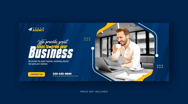 Digitale marketing sociale media Facebook-omslag en websjabloonontwerp