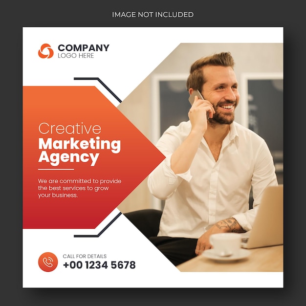 Digitale marketing sociale media plaatsen webbannersjabloon