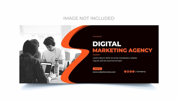 PSD digitale marketingbanner voor facebook-omslagfotosjabloon psd