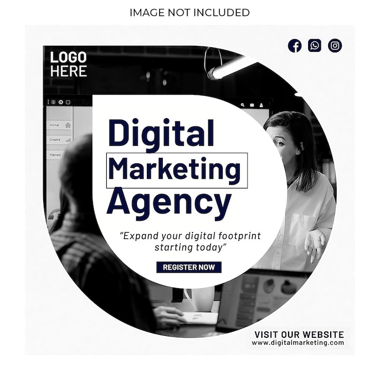 PSD digitale marketingbureau en corporate social media post template