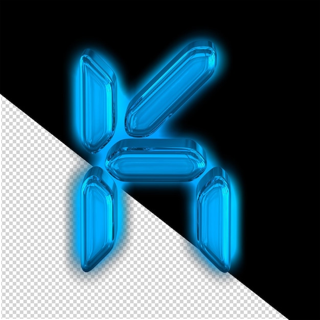 Digitale tekst met glow letter k