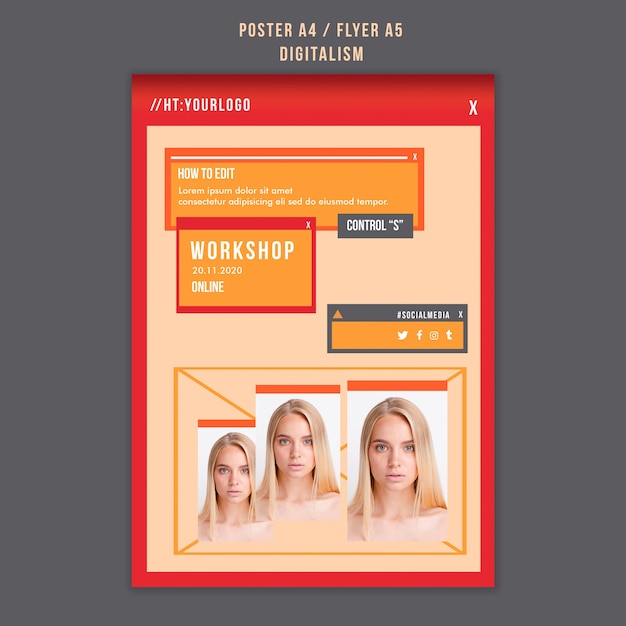 Digitalism poster a4 template