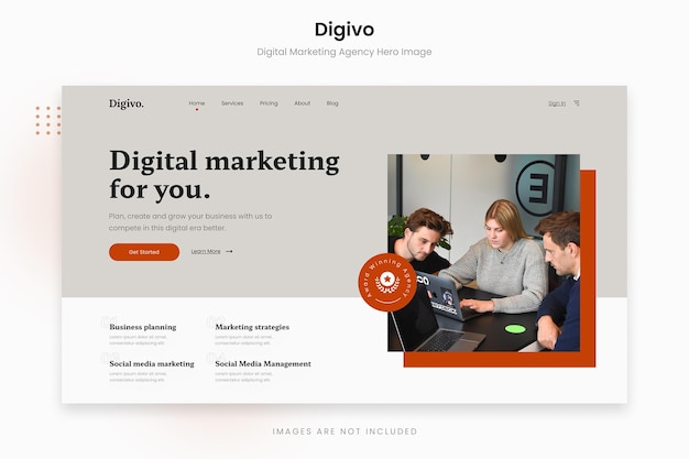 PSD digivo - clay and brick digital marketing agency hero image