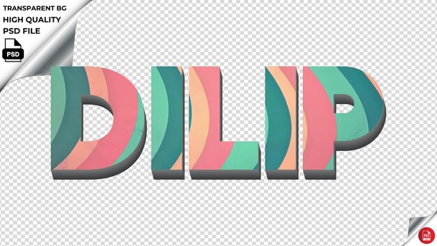 PSD dilip typography gradient turqoise retro text texture psd transparent