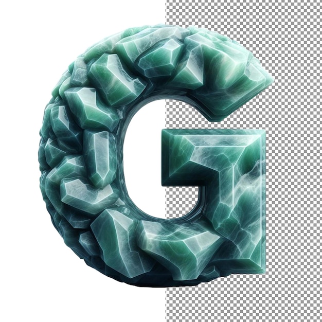 PSD dimensional typography isolated 3d letter on a clear png canvas