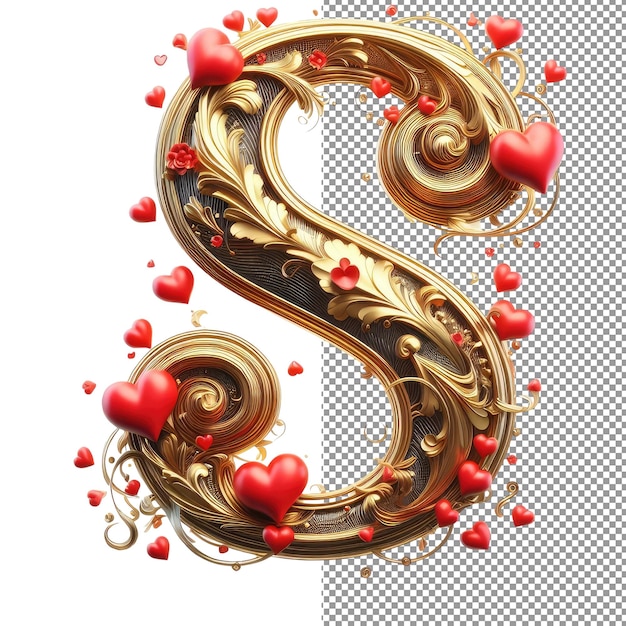 PSD dimensional typography isolated 3d letter on png background