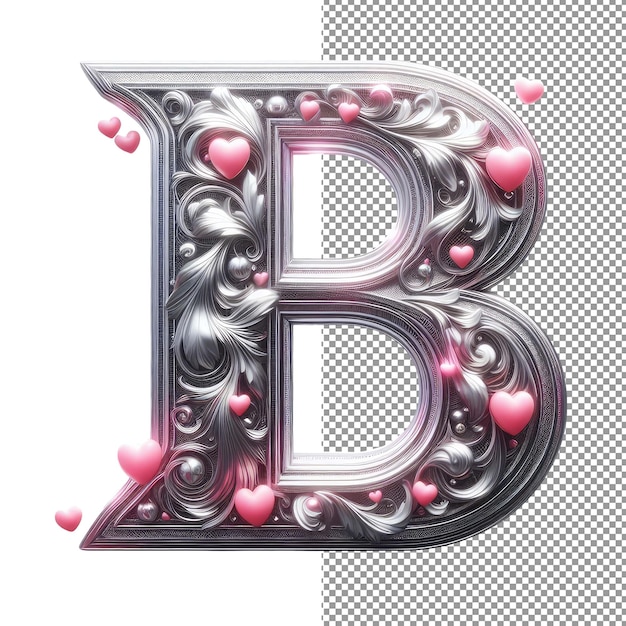 Dimensional Typography Isolated 3D Letter on PNG Background