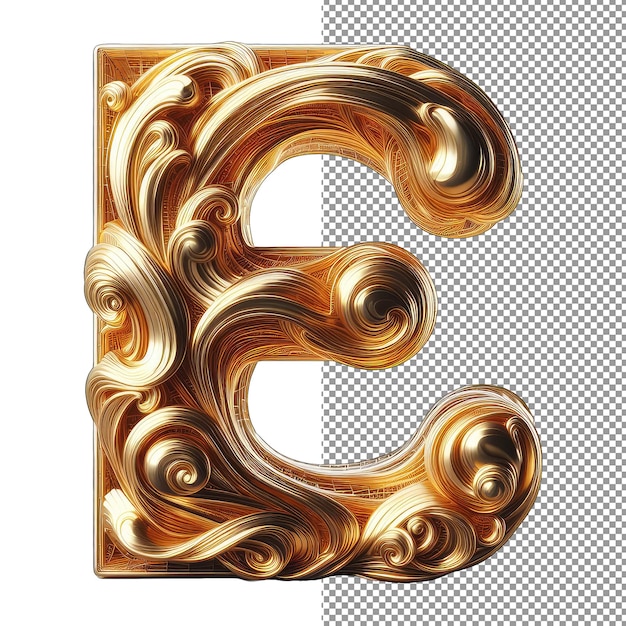 PSD dimensional typography isolated 3d letter on png background