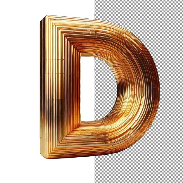 PSD dimensionale typografie geïsoleerde 3d-brief op png-achtergrond