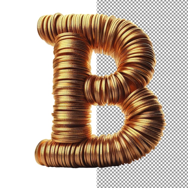 Dimensionale typografie geïsoleerde 3D-letter op PNG-achtergrond
