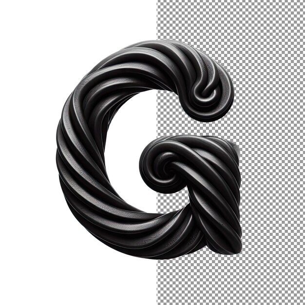 PSD dimensionale typografie geïsoleerde 3d-letter op png-achtergrond