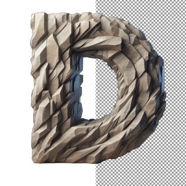 PSD dimensionale typografie geïsoleerde 3d-letter op png-achtergrond